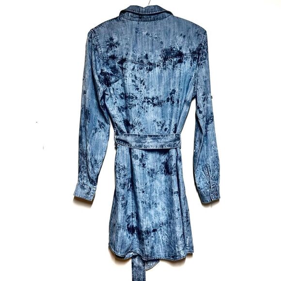 Bella Dahl Revolve Tencel Tie Dye Belted Cowgirl Shirt Dress Sz S - Picture 2 of 9
